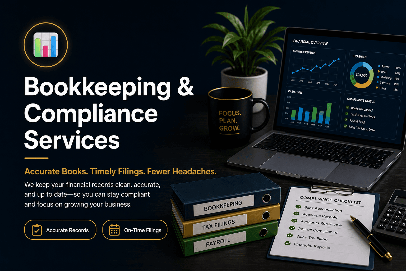 Bookkeeping and Compliance Services — accurate books and timely filings